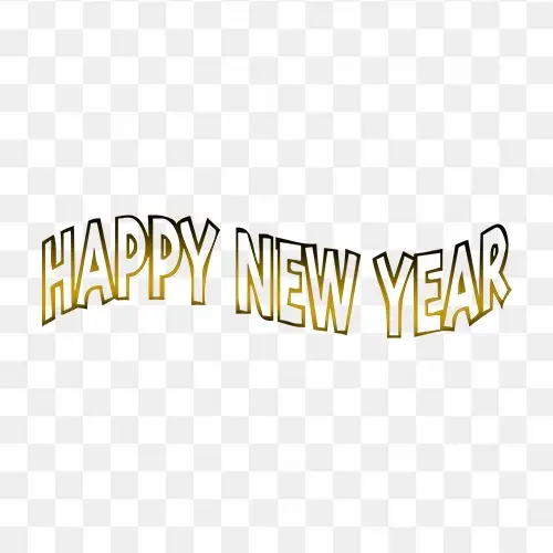 Happy New Year Text Transparent Background